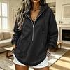 Women's Casual Half Zip Hoodie Long Sleeve Pullover Top