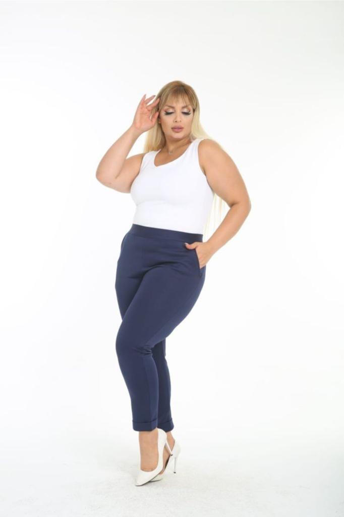 Women's Big Size Dress Diving Fabric Ankle Length Trousers