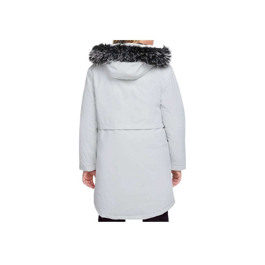 Jordan Logo Solid Color Long Sleeve Hooded Down Jacket Kids Outerwear White DO3633-225