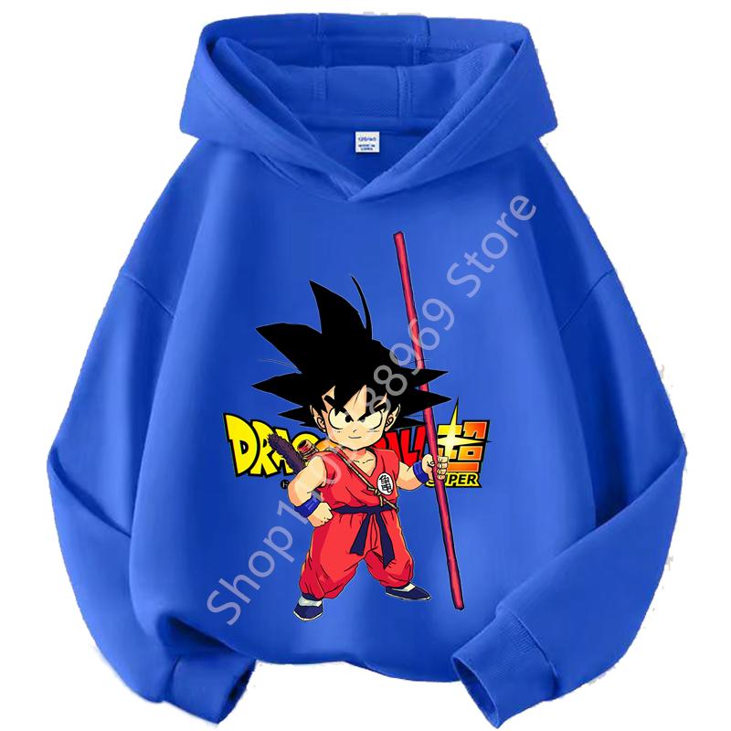 Dragon Ball Chibi Characters Kids Hoodie 100-160 Size 3-12 Years Boys Casual Sporty Children's Sweatshirt