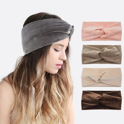 Nuovo Inverno Semplice Fascia a Croce Per Donne Fatta a Mano Tinta Unita Elastica Nodo Turbante Fascia Yoga Accessori per Capelli