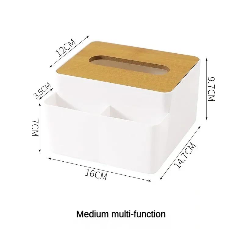 Kunststoff Taschentuchbox Holzdeckel Quadratischer Serviettenhalter Behälter Feuchttuchpapier Modernes Zuhause Teetisch Fernbedienung Trennwand