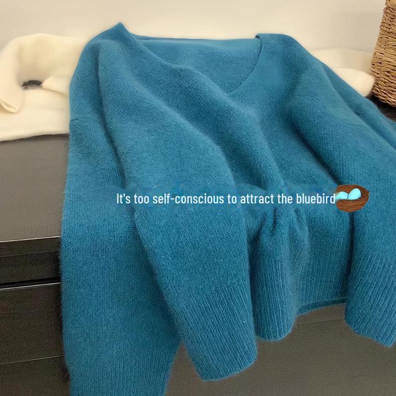 Koreanischer V-Ausschnitt Strickpullover - Lässig, Weich, Schichtweise Innenbekleidung