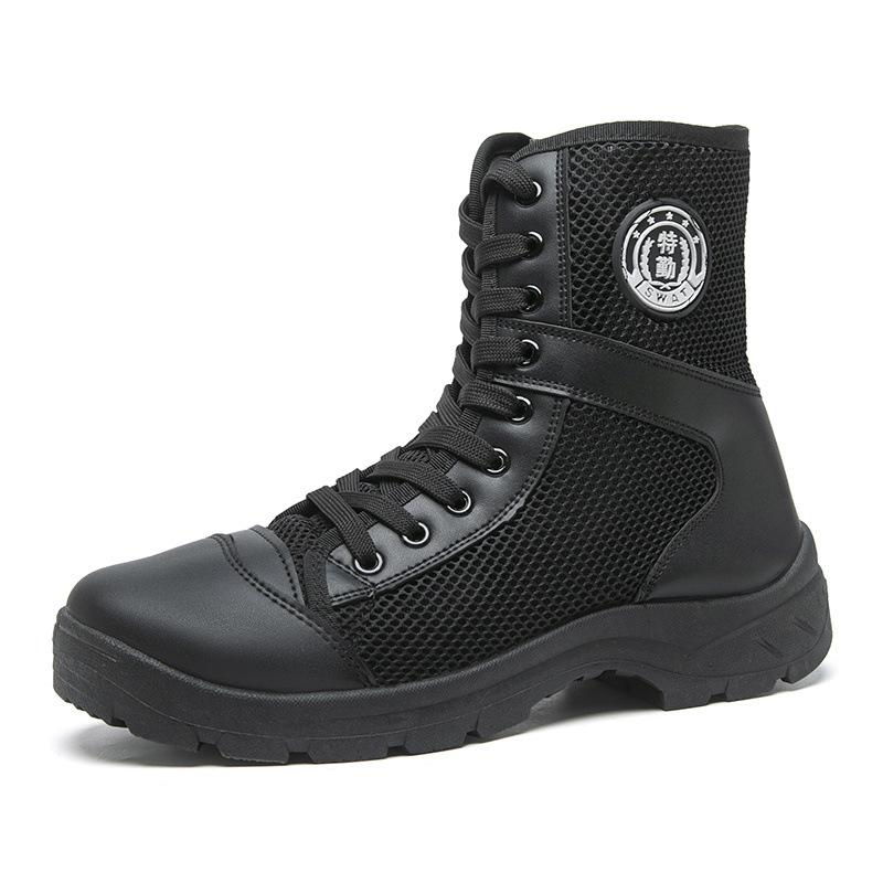 Extra Light Boots Combat Boots Men's and Women's Land Combat Special Service Combat Training Boots Single Mesh High-top Canvas Tactical Security