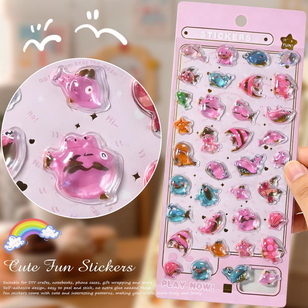 3D Little Rabbit Cartoon Stickers - DIY Embossed Journal Decoration for Kids