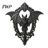 Industrial Style Wall Accent 3D Printed Gothic Bat Hanging Decor, Vintage Frame Art, Decor Dark Sculpture for Halloween Home Living Room Bedroom