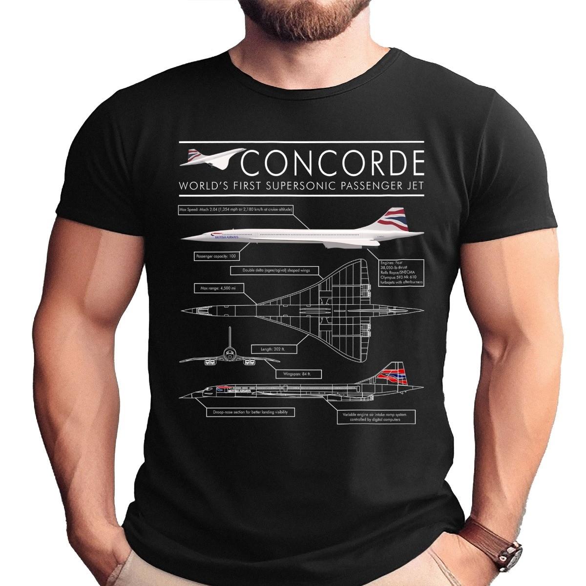 Concorde British Airways Schematic Design T-Shirt M