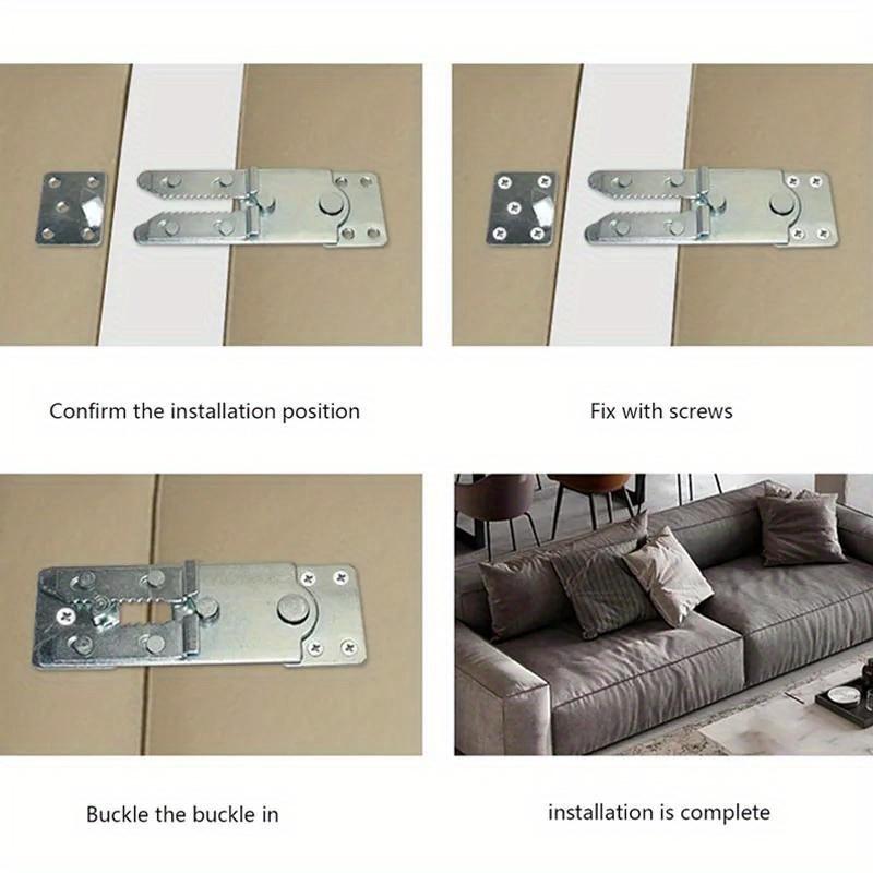 4pcs Sofa Hinges Support Adjustable Joint Connectors Suiatble Various Furniture Combination Metal Hinge Home Furniture Hinge
