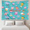 Custom Name Peppa Pig Print Tapestry, Backdrop, Easy Setup, Ideal for Bedroom, Office & Living Room, with Aesthetic Wall Hanging Decor.