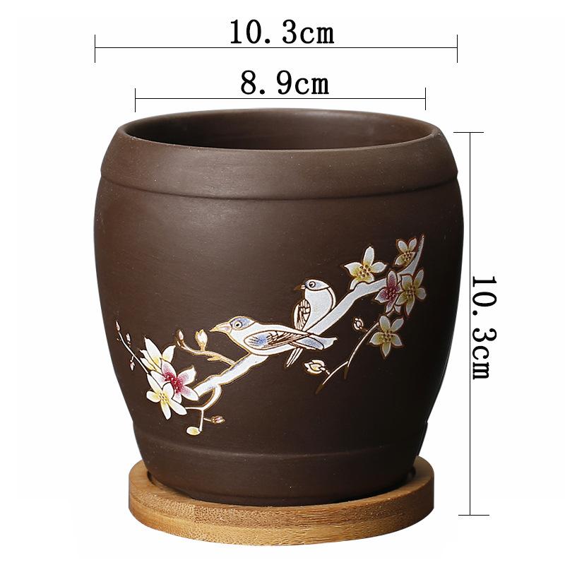 Vaso da Fiori Succulente Sabbia Viola Applicata Vecchia Pila Vaso Ceramico Creativo Vaso Ceramico Traspirante Retrò Vaso per Piante Grasse
