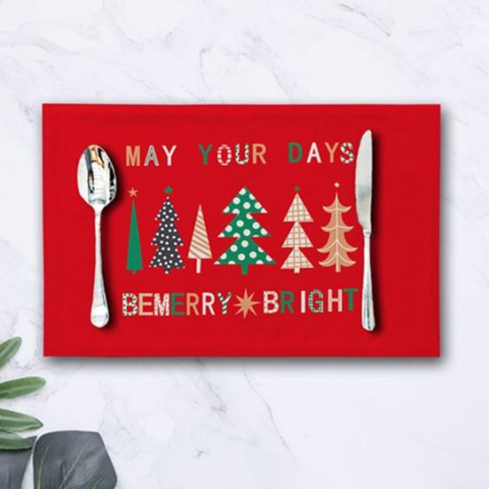 Tellerkissen, zarte, langlebige, umweltfreundliche Geschirrmatte, Frohe Weihnachten, hitzebeständiges Tischset, Tischset für die Weihnachts-Restaurantparty