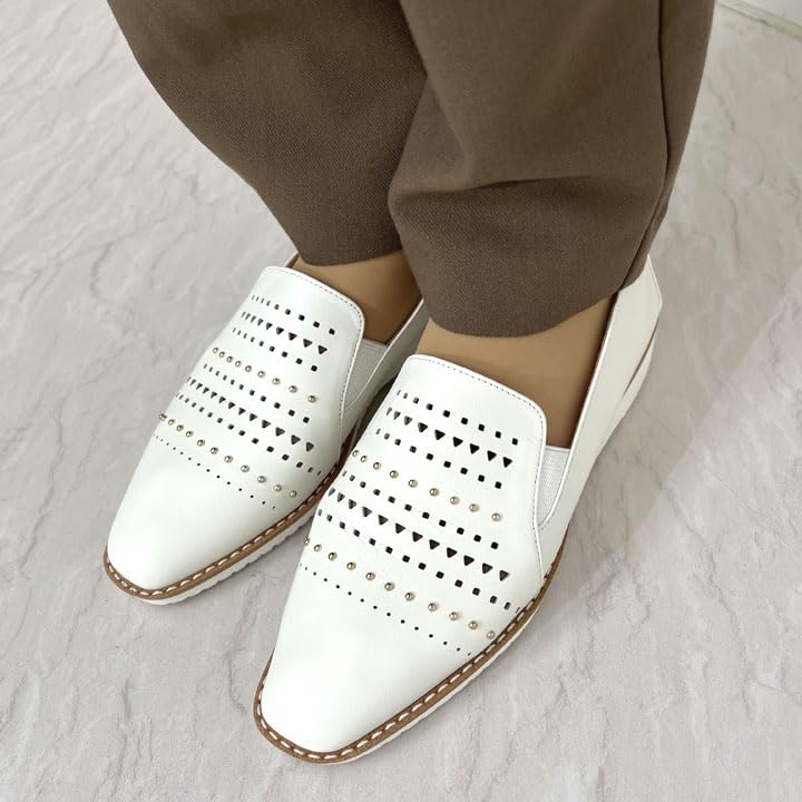 WELLFIT Talon Bas Plat Fabriqué en 116025100010 [Diana] Chaussures, Japon, Blanc, 23.0cm,