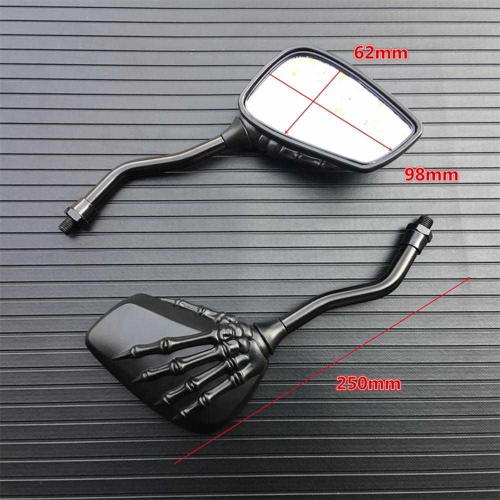 2 buc oglinda retrovizoare universală pentru motocicletă cu șurub de 8 mm/10 mm, din aliaj de aluminiu, scuter, schelet, craniu, reparație manuală pentru motocicletă