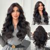 Dark Tea Brown Wool Curl Wig for Women - Curtain Bangs Full Cap Voluminous Natural, Heat Style Trim Ready, High Quality Daily