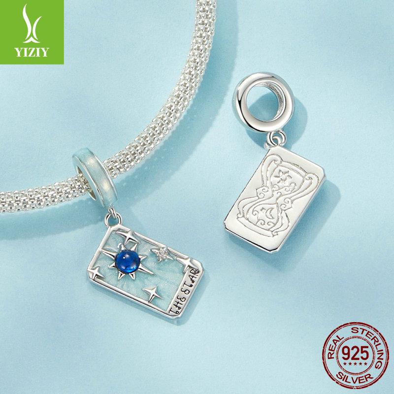 Star Tarot Diy Pendant Accessories, Mystery Wind S925 Sterling Silver Bracelet Beaded.