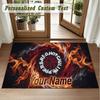 Crystal Velvet Square Rug Custom NameRed Hot Chili Peppers Pattern Non Slip Home Floor Decor Rug