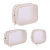 Zipper Makeup Storage Bag PU Toiletry Organizer Simple Transparent Cosmetic Bag  Ladies