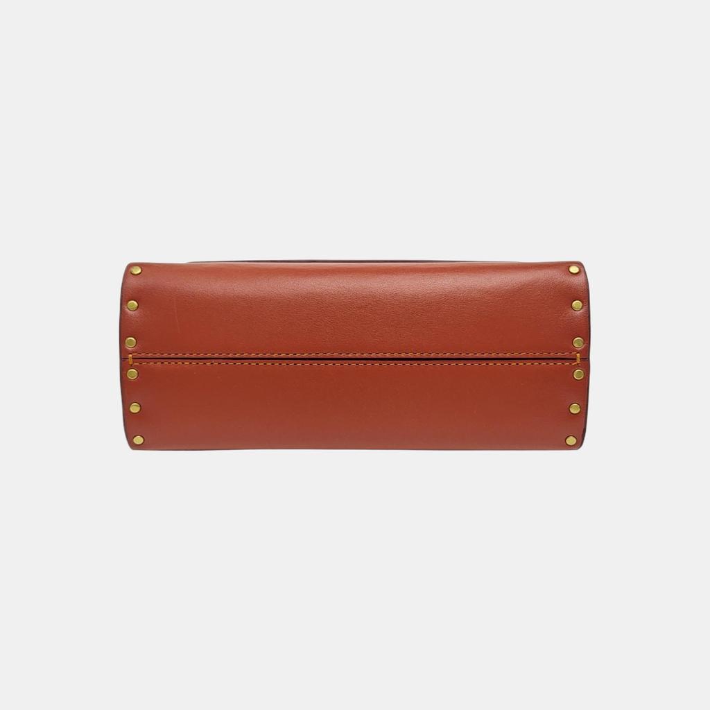 [Gebraucht] Parker 18 Nieten Kamelienblüten-Ketten-Klappen-Umhängetasche Beschichtetes Canvas und Kalbsleder Crossbody-Tasche Klein - Ausgezeichnet #N0GDV1