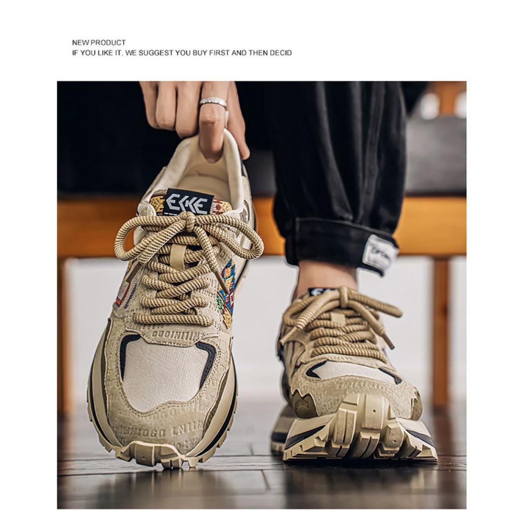 Men's Shoes, Height Increasing, Casual, Sports Shoes, Teenagers, Leather Surface, Thick Sole, Dad's Trendy Shoes