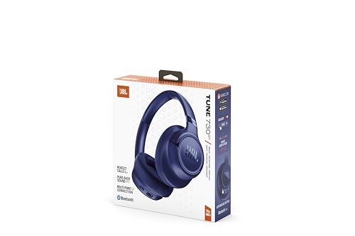 JBL TUNE 730BT Wireless Over-Ear Headphones Bluetooth Closed-Back 76H Playtime USB Type-C Multi-Point JBL App Blue