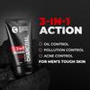 Beardo 3 In 1 Activated Charcoal Face Wash For Men Deep Clean Oil Control Detox Oily Skin Dirt Removal Daily Use 100 ml