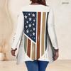 Women Plus Size V Neck Long Sleeve Printed Asymmetric Hem Flared Tunic Top