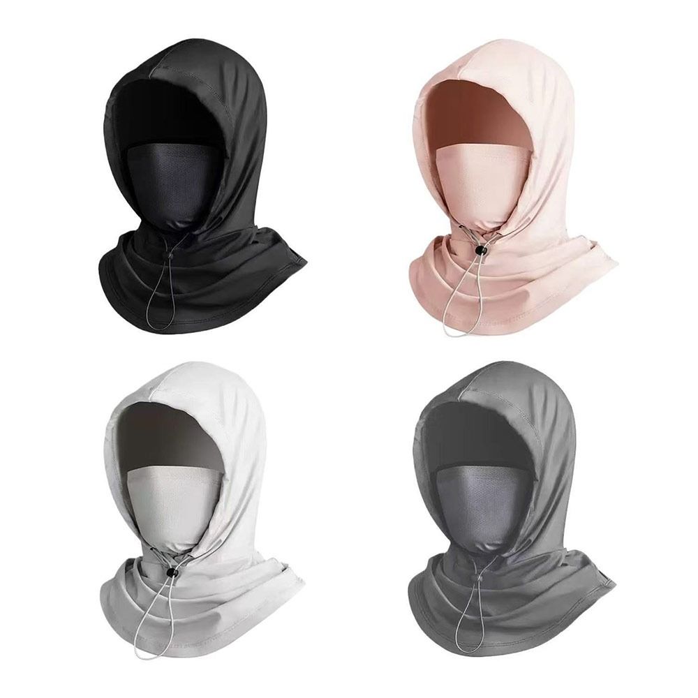 Adjustable Ice Silk Sun Hat Breathable Face Mask Pullover Cap Fashion Sunscreen Hat  Summer