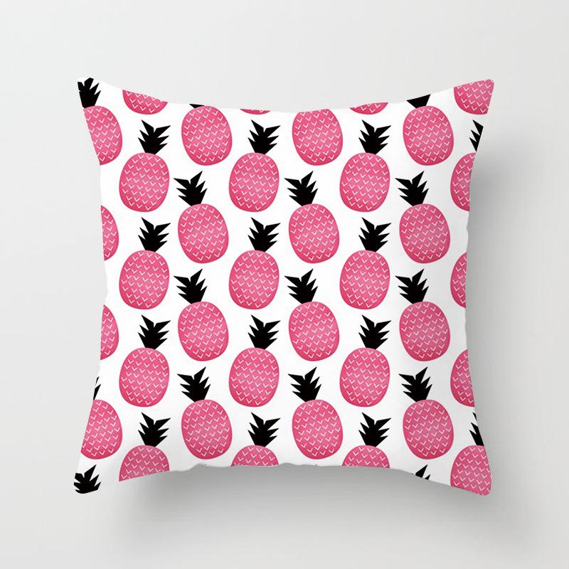 Ins Small Fresh Plant Car Sofa Pillow Cushion Cover Office Printed Lumbar Cushion Home Supplies