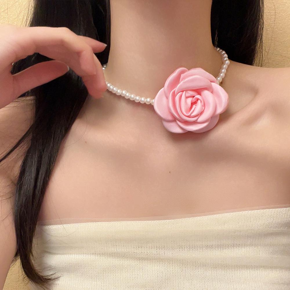 

Элегантное французское романтическое колье с розой для женщин - 2024 Цепочка на ключицу Высококлассный аксессуар