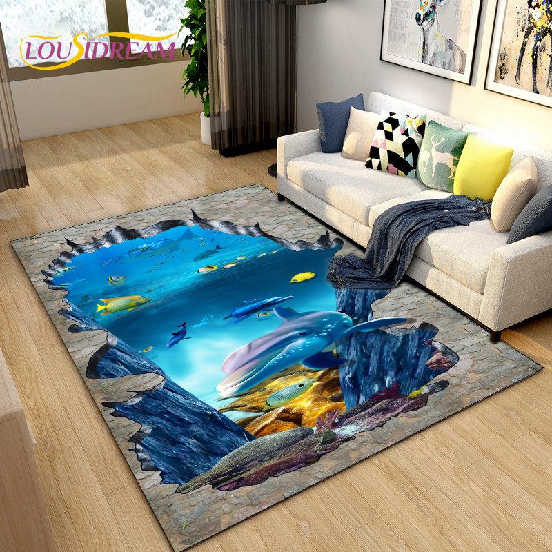 3D Illusion Animal,Zoon,Beast Area Rug Large,Carpet for Living Room Bedroom Sofa,Kitchen Doormat Non-slip Floor Mat Tapis Salon