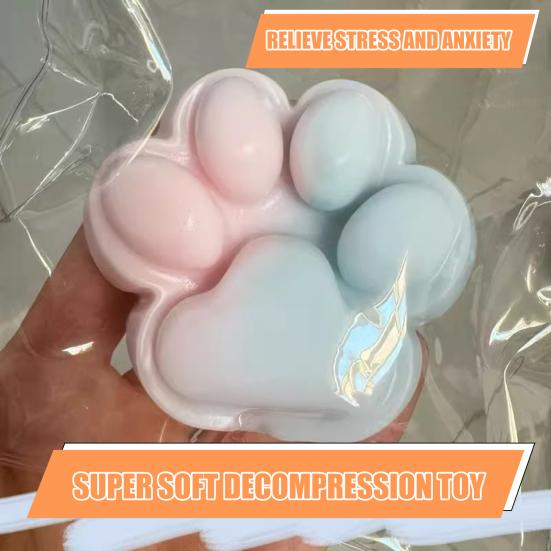 Cat Paw Squeeze Toy Slow Rebound Soft TPR Stress Anxiety Relief Portable Kids Teens Adults Colorful Pet Paw Squishes Sensory Fidget Toy