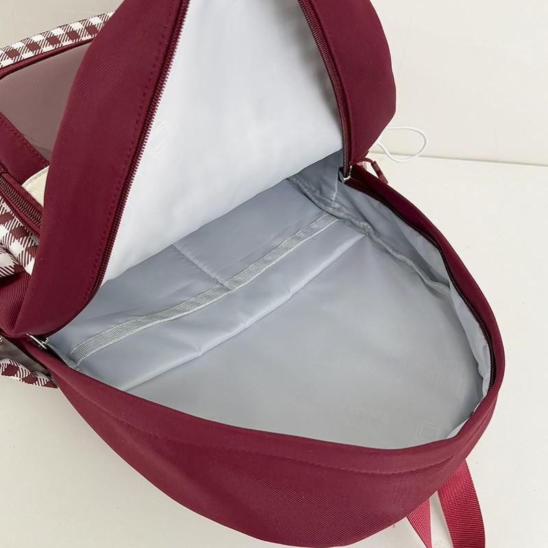 Schoolbag Japanese new high-value cute plaid bow backpack soft huhu sweet little fairy travel small backpack