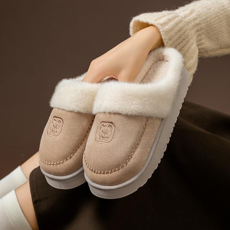 Cotton Slippers Home Autumn and Winter Shoes Plush Thick-soled Couple Cotton Shoes Non-slip Velvet Warm Cotton Mop