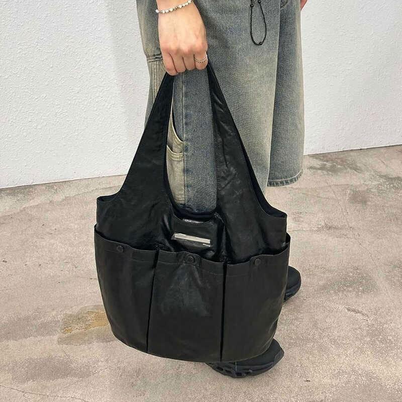 

Yizhi South-South Identical Bag Korean One-shoulder Underarm Tote Large Capacity Multi-pocket Fashionable Commuter чорний