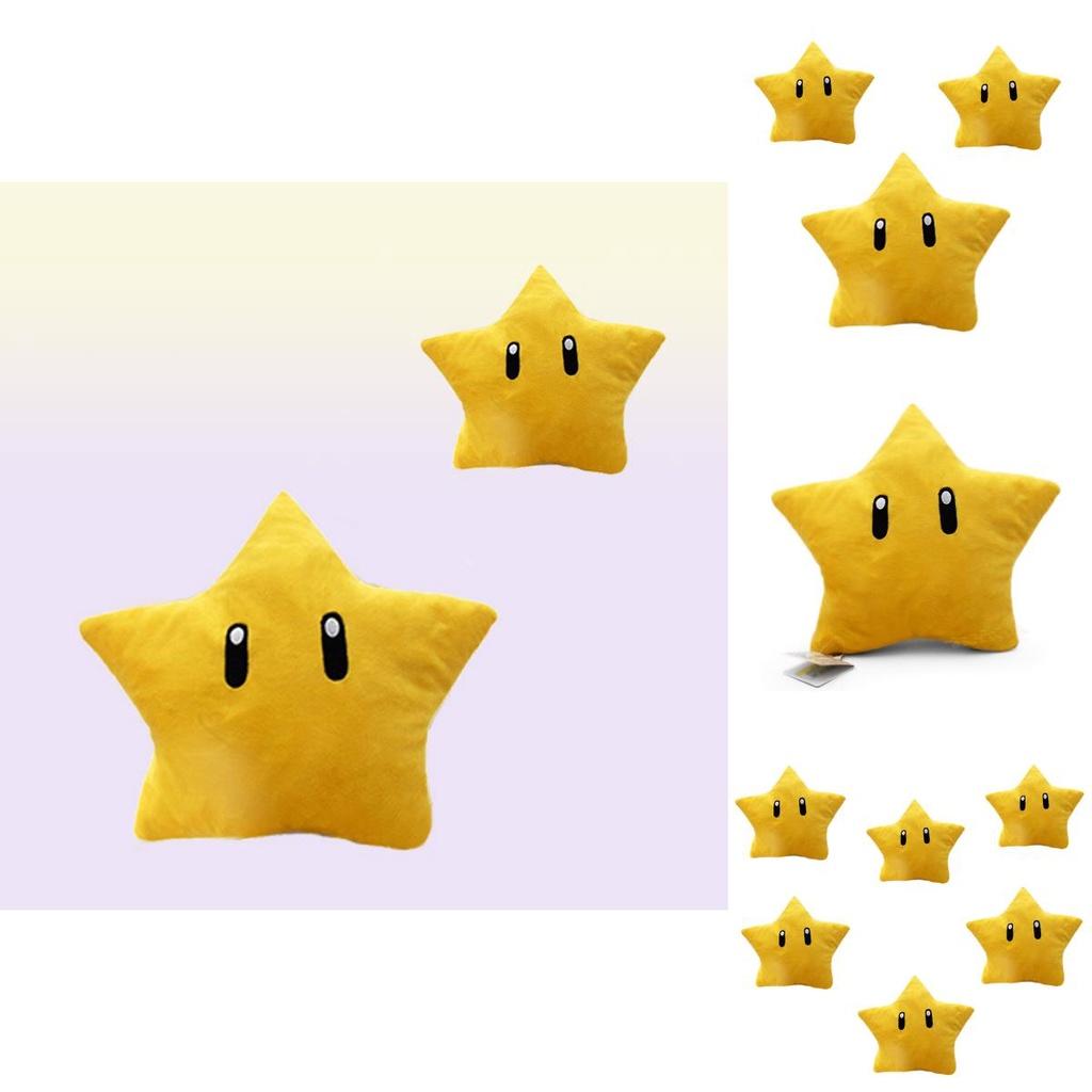 Super Mario Gelber Stern Plüschtier 30 cm Kurze Fellfigur