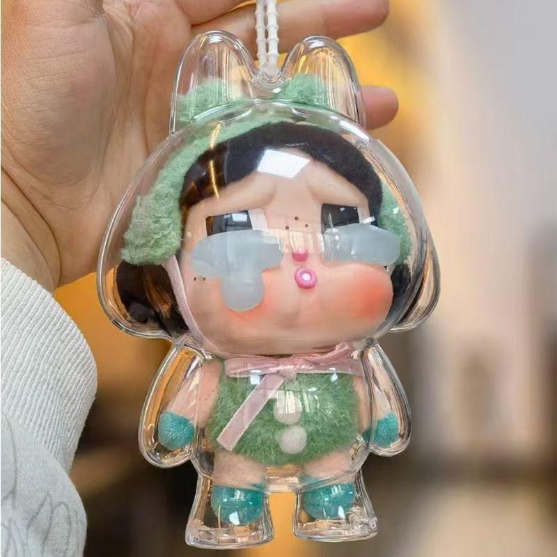 

Для Labubu Crybaby Прозрачный Защитный Чехол Плюшевая Кукла Игрушка Чехол Коробка для Хранения Витринный Колпак A1