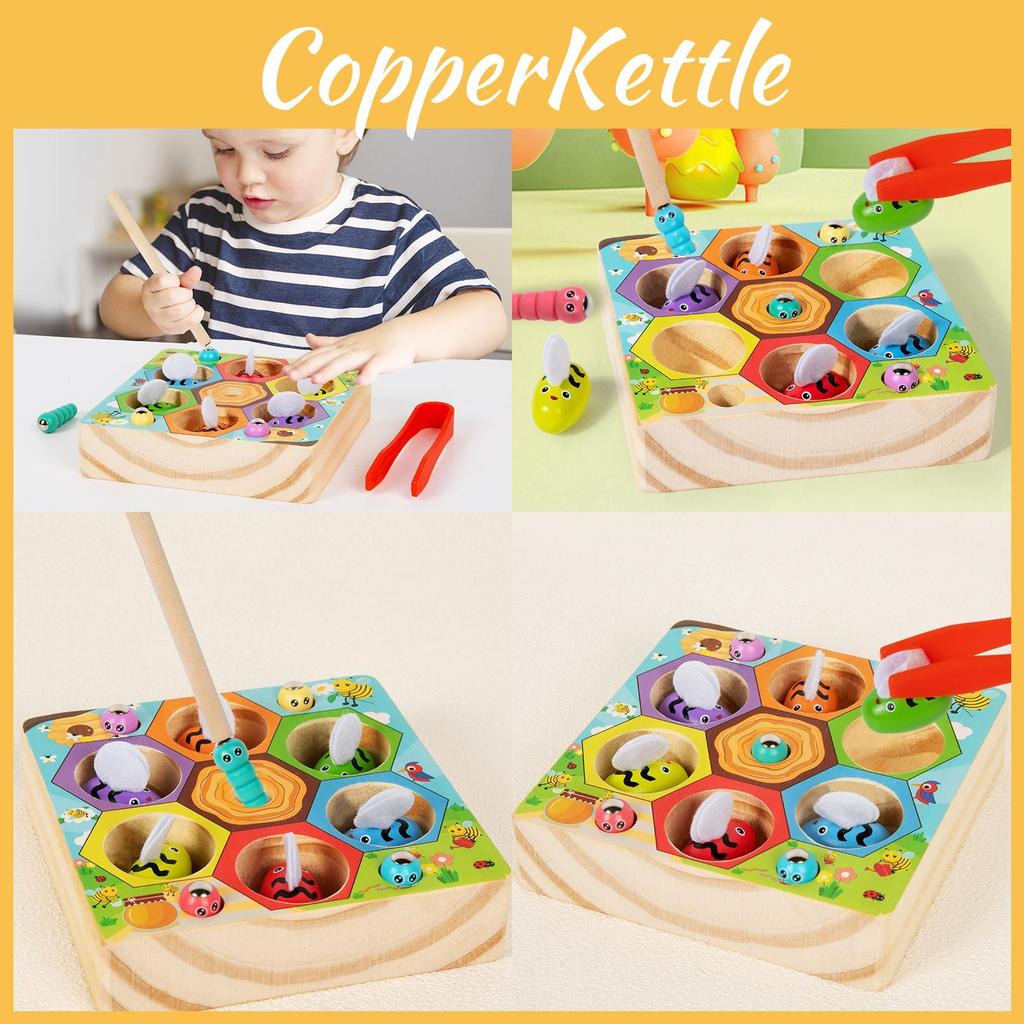 Wooden Magnetic Bug Catcher Game For Kids Educational Learning Toy