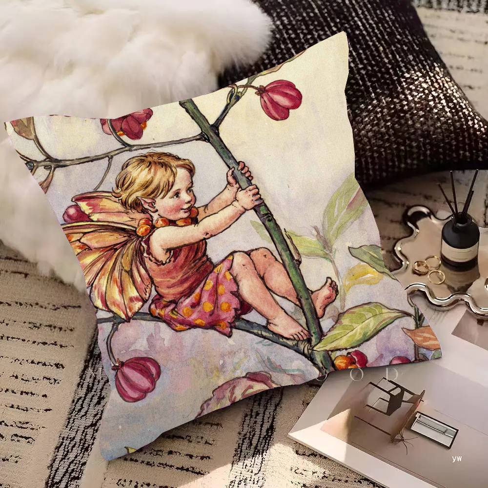 Flower Fairy Pillow Case Fashion Square Pillowcase Bedroom Sofa Room Ins Decoration Leisure