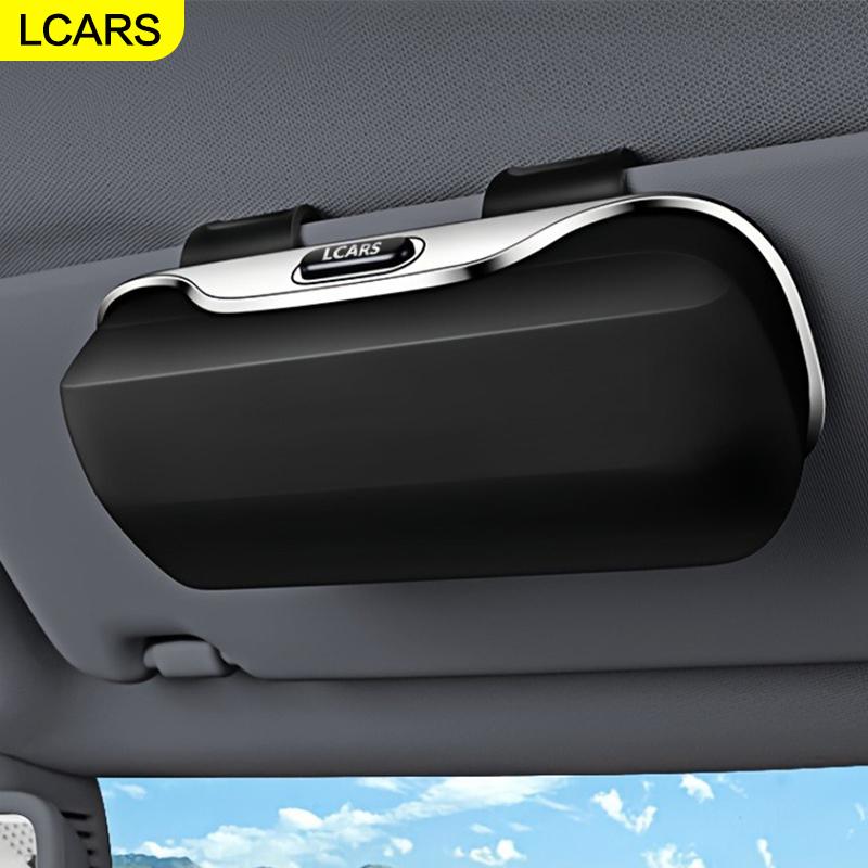 Lcars Car Sun Visor Glasses Case, Universal Glasses Holder Storage Box for Driver and Passenger in Car, Sun Visor Accessories чёрный