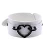 Braccialetti punk a forma di cuore tutto nero donna uomo Braccialetto da polso in pelle Bracciale a manica gioielli goth gotico emo bracciali da braccio accessori cosplay