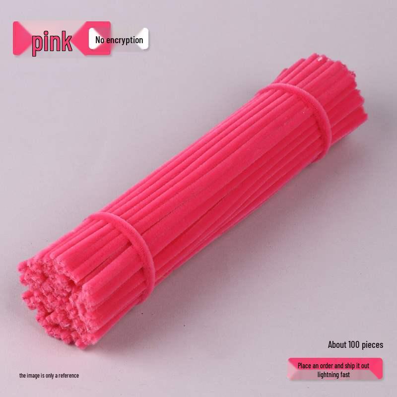 Encrypted Pipe Cleaners: Dense, Thickened 8mm White Strips with Mixed Colors for Handmade DIY Bouquets