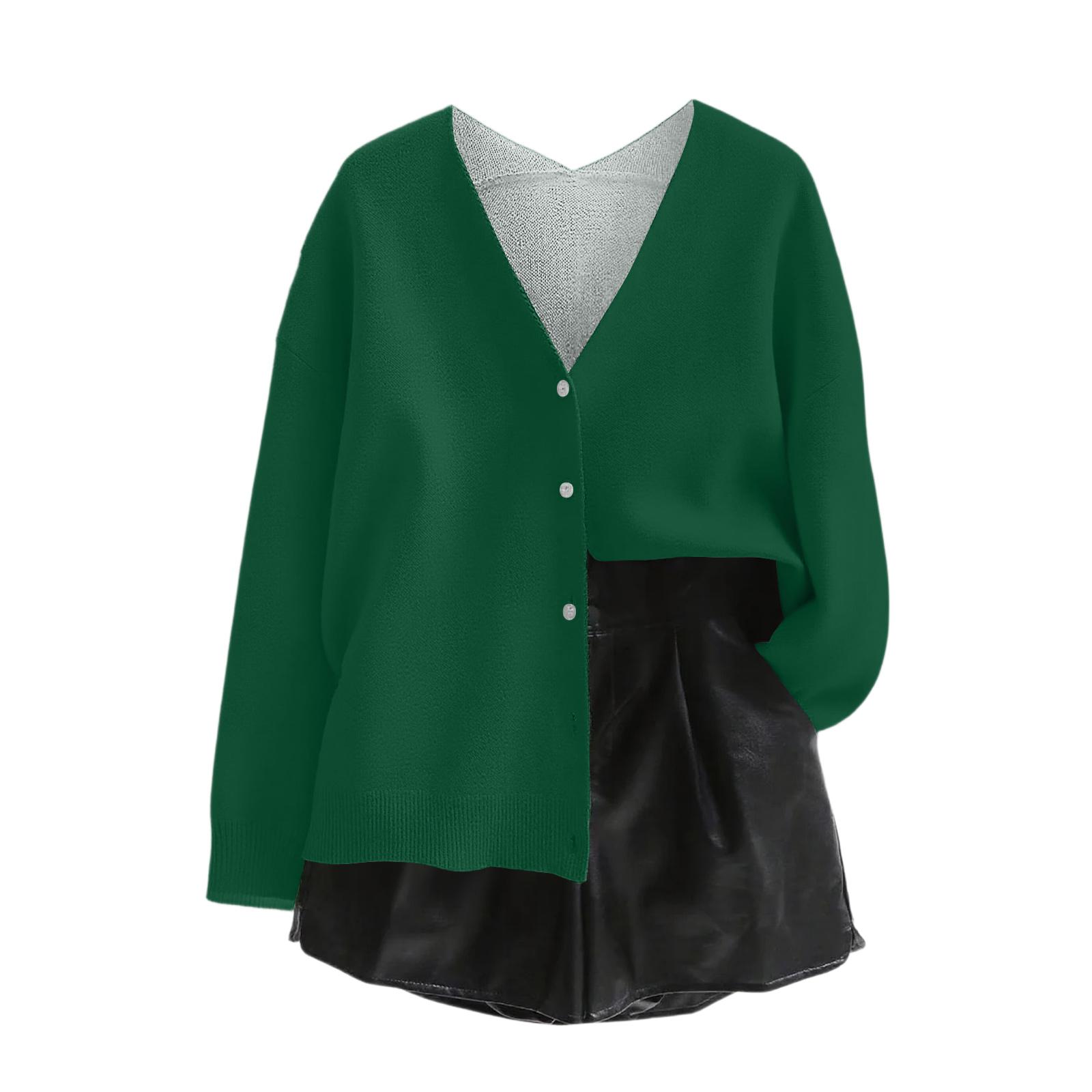 

Женский топ с V-образным вырезом, с принтом, утолщенный, из плюшевого кашемира, теплый, длинный топ XXL зелёный