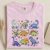 Maglietta Colorata con Dinosauro, Maglietta Carina con Grafica Dino, Top Dinosauro per Bambini, Maglietta Dino per Bambini Piccoli, Regalo per Amante dei Dinosauri, Maglietta Comfort Colors