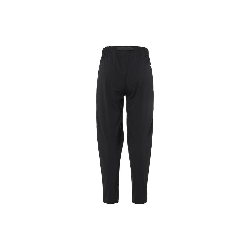 Nike Solid Mid-Waist Drawstring Straight Knit Sports Pants Women Bottoms Black FD5213-010