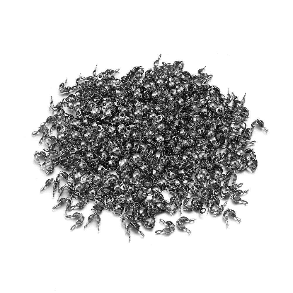 50-200pcs/Lot End Crimps Beads Ball Chain Calotte Connector Clasp Clamshell Bead Tips Knot Covers Bracelets Clip Buckles