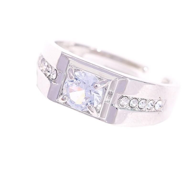  Geometric Zinc Alloy Couple Rings Gold-Plated Wedding Bands for Men and Women, Fashionable European American Style