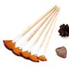 Fan Brush Set of 5, Wooden Handle Oil Painting Brushes, Acrylic Paint Brushes for Watercolor & Gouache, Highlight Detail Brushes