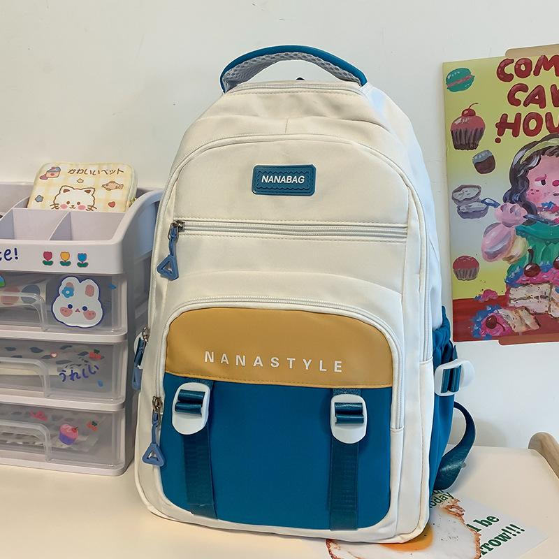 School Bag Elementary School Girl College Student Junior High School Student High School Student Contrast Color Boy Backpack Backpack