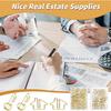 Hesena 120 Pcs Paper Clip Set, 60 Pcs House & 60 Pcs Key Shaped Paperclips for Office, Real Estate Agent,Realtors Gifts (Gold)