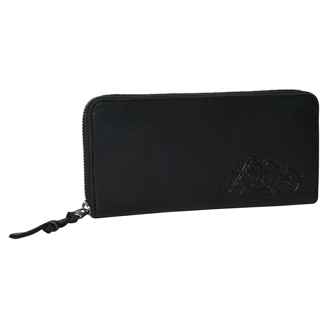 73321 Настоящая кожаная длинная сумка-кошелек на круговой молнии с тиснением в виде персонажа, женская, черная